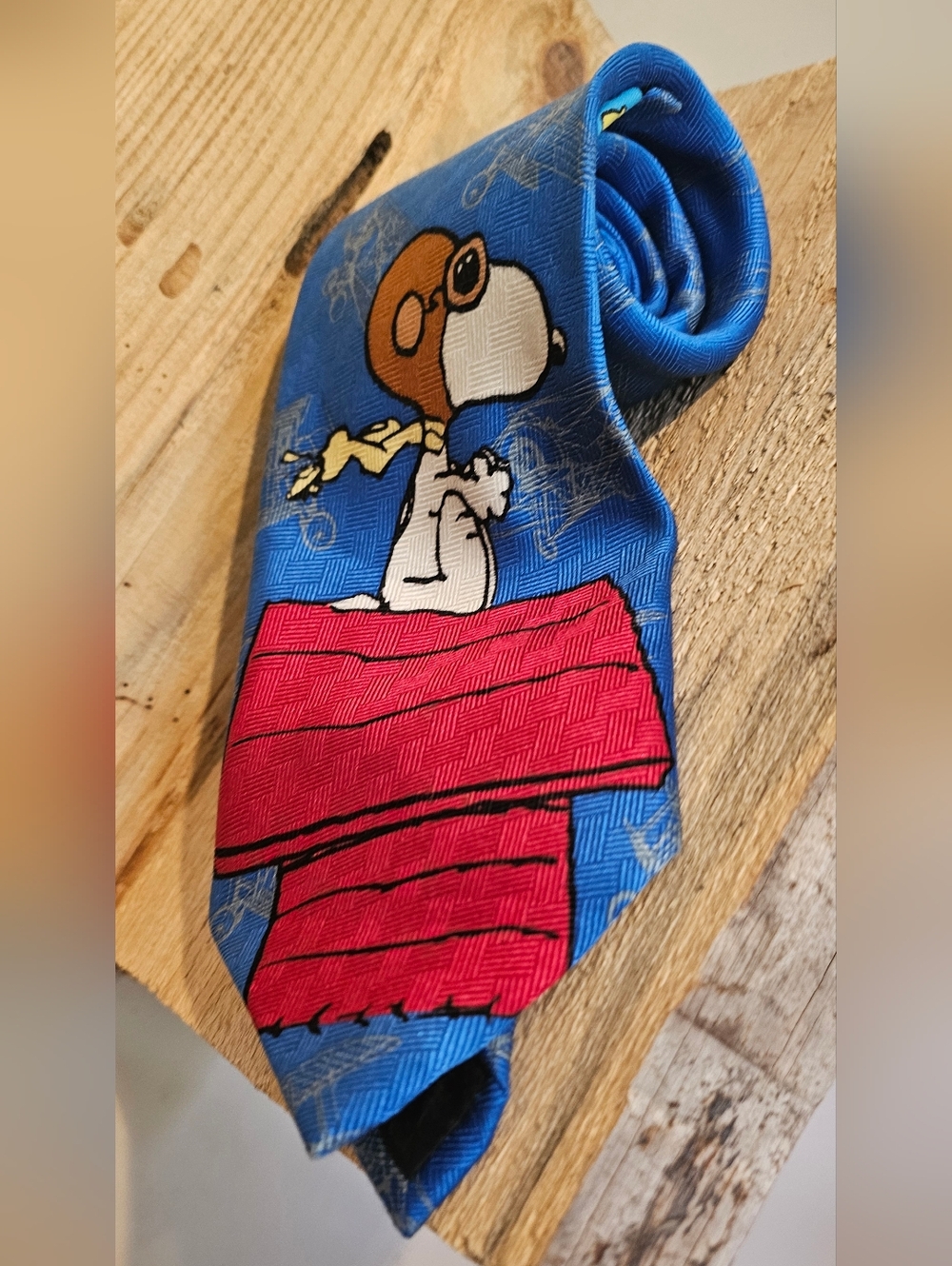 Vintage World War One Flying Ace Snoopy Hunting for the Red Baron Silk Necktie